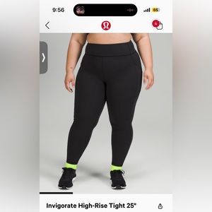 Invigorate high rise tight 25” lululemon